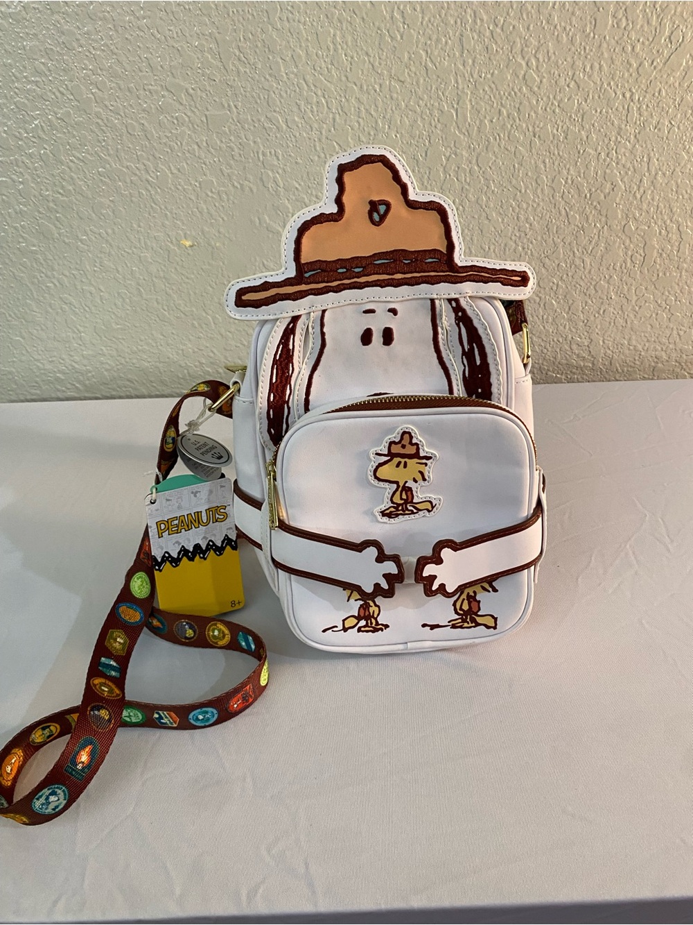 Peanuts White & Brown Woodstock & Snoopy Mini Backpack